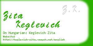 zita keglevich business card